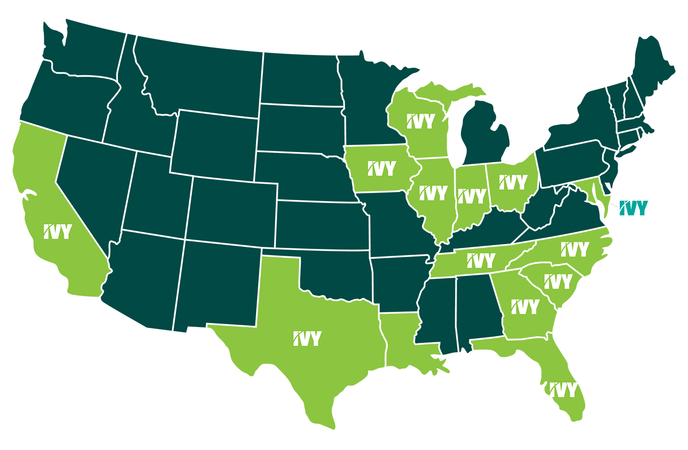 IVY service area map