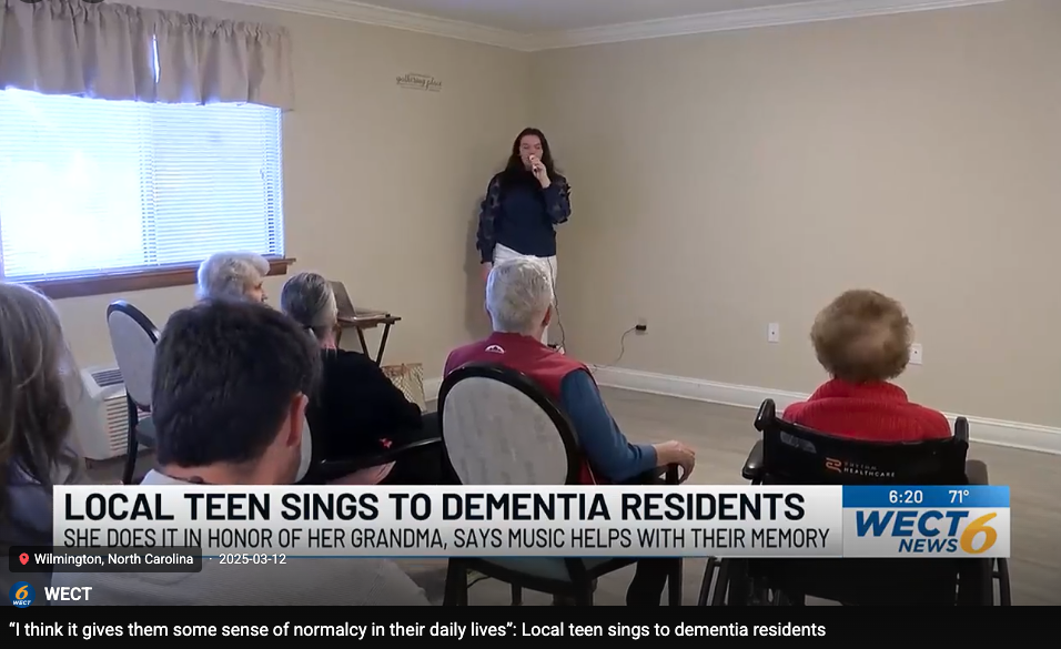 Wilmington Teenager, Part of Miss Carolina Organization, Uses Music to Enchant Seniors with Dementia